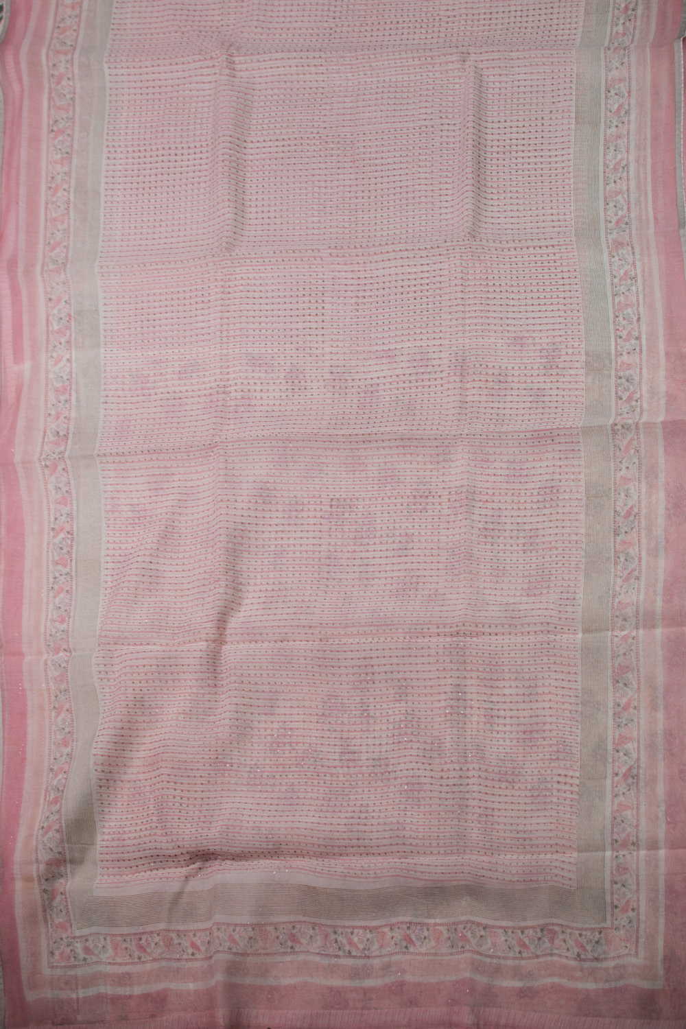 Blush Stripe Chanderi Silk Cotton Saree - Image 2