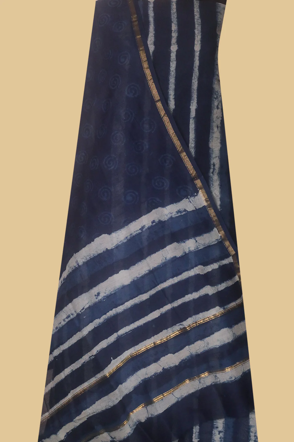 Indigo Chanderi Silk Cotton Suit