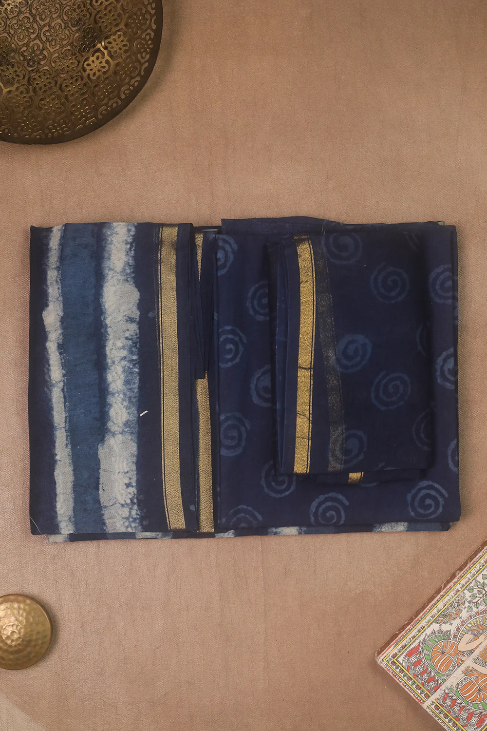Indigo Chanderi Silk Cotton Suit - Image 2