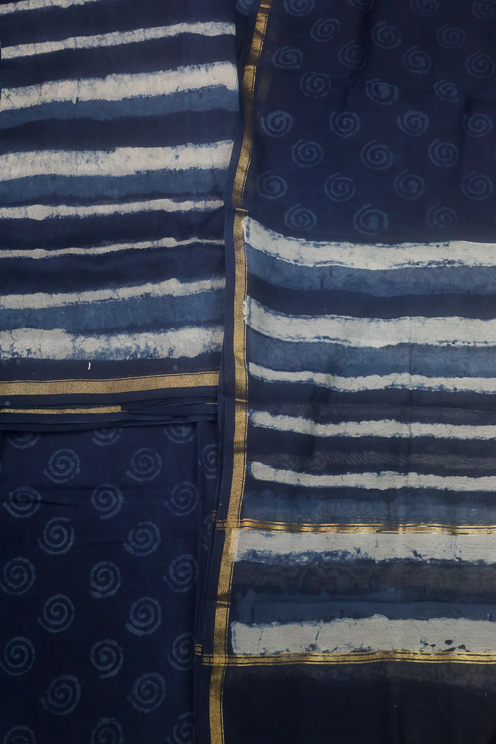 Indigo Chanderi Silk Cotton Suit - Image 3