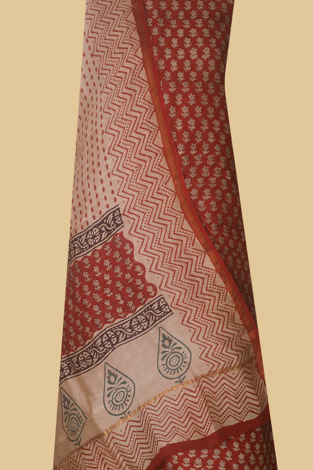 Maroon Chanderi Silk Cotton Suit