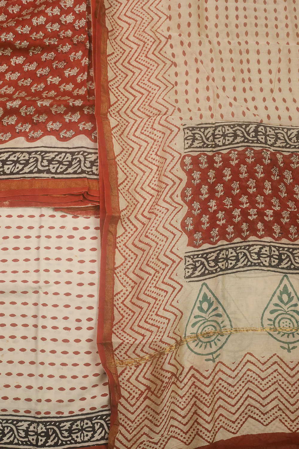 Maroon Chanderi Silk Cotton Suit - Image 3