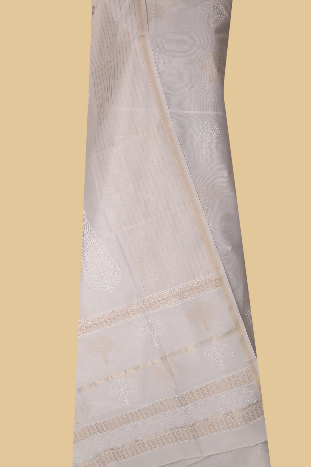 Off-White Chanderi Silk Cotton Suit