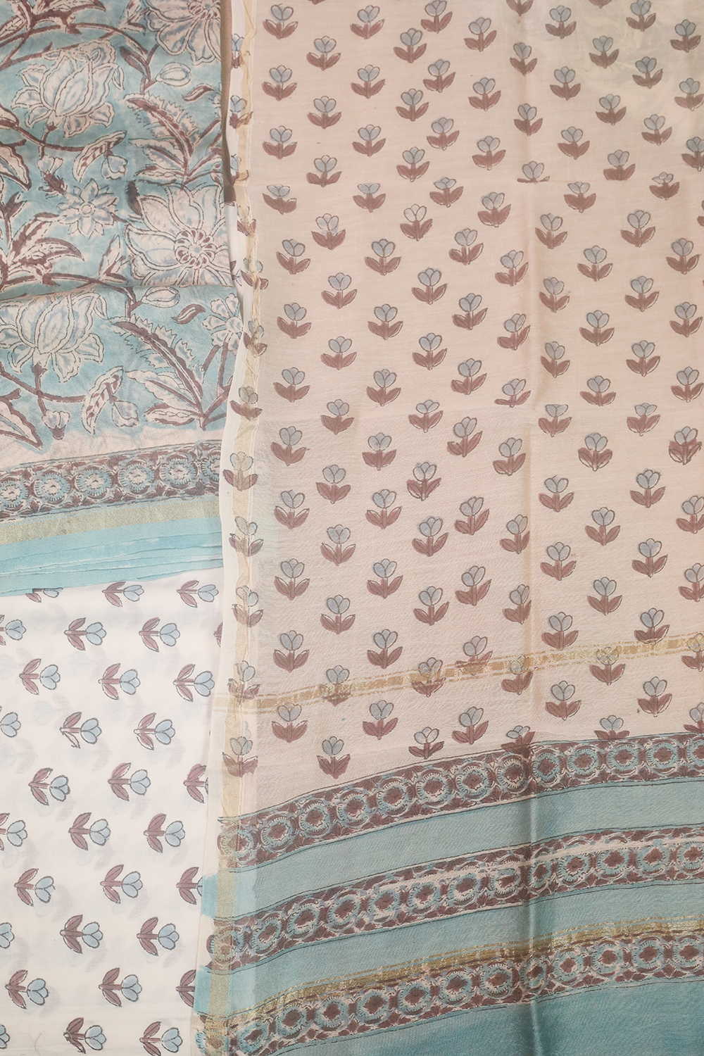 Green Garden Chanderi Silk Cotton Suit - Image 3