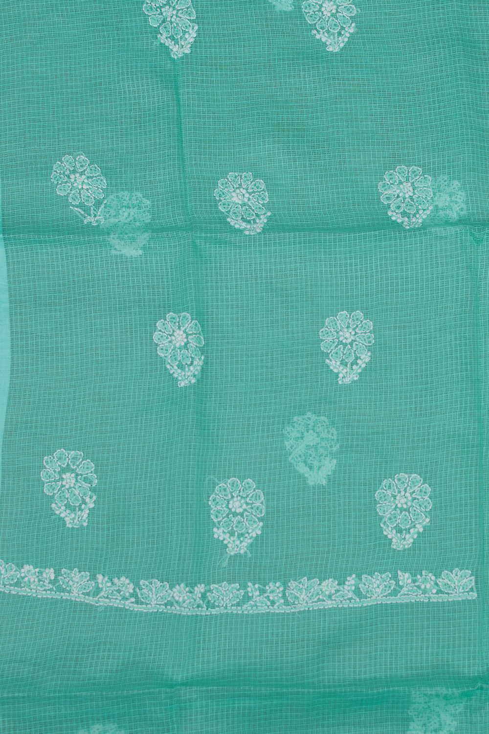 Green Chikankari Cotton Top and Dupatta - Image 4