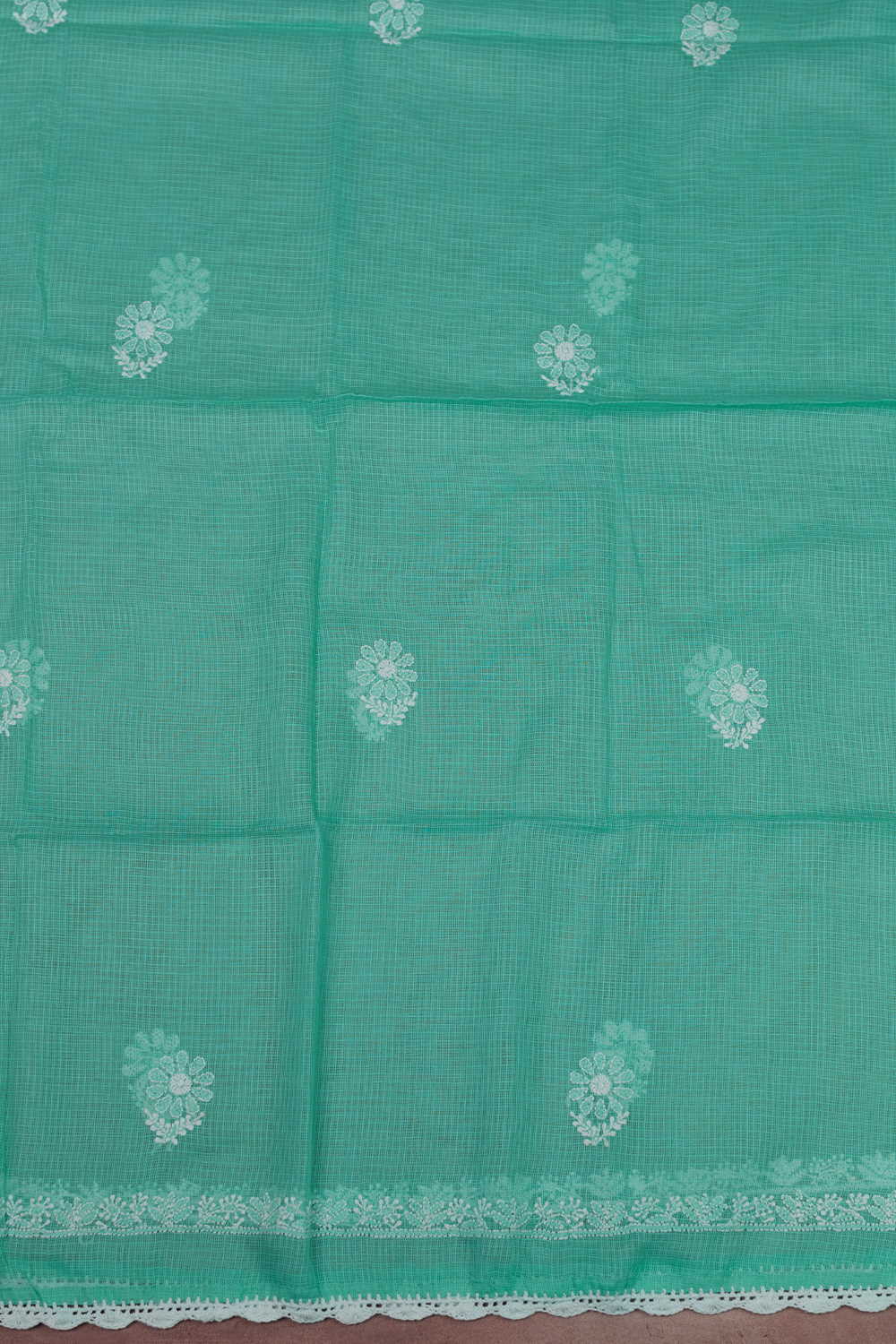 Green Chikankari Cotton Top and Dupatta - Image 5