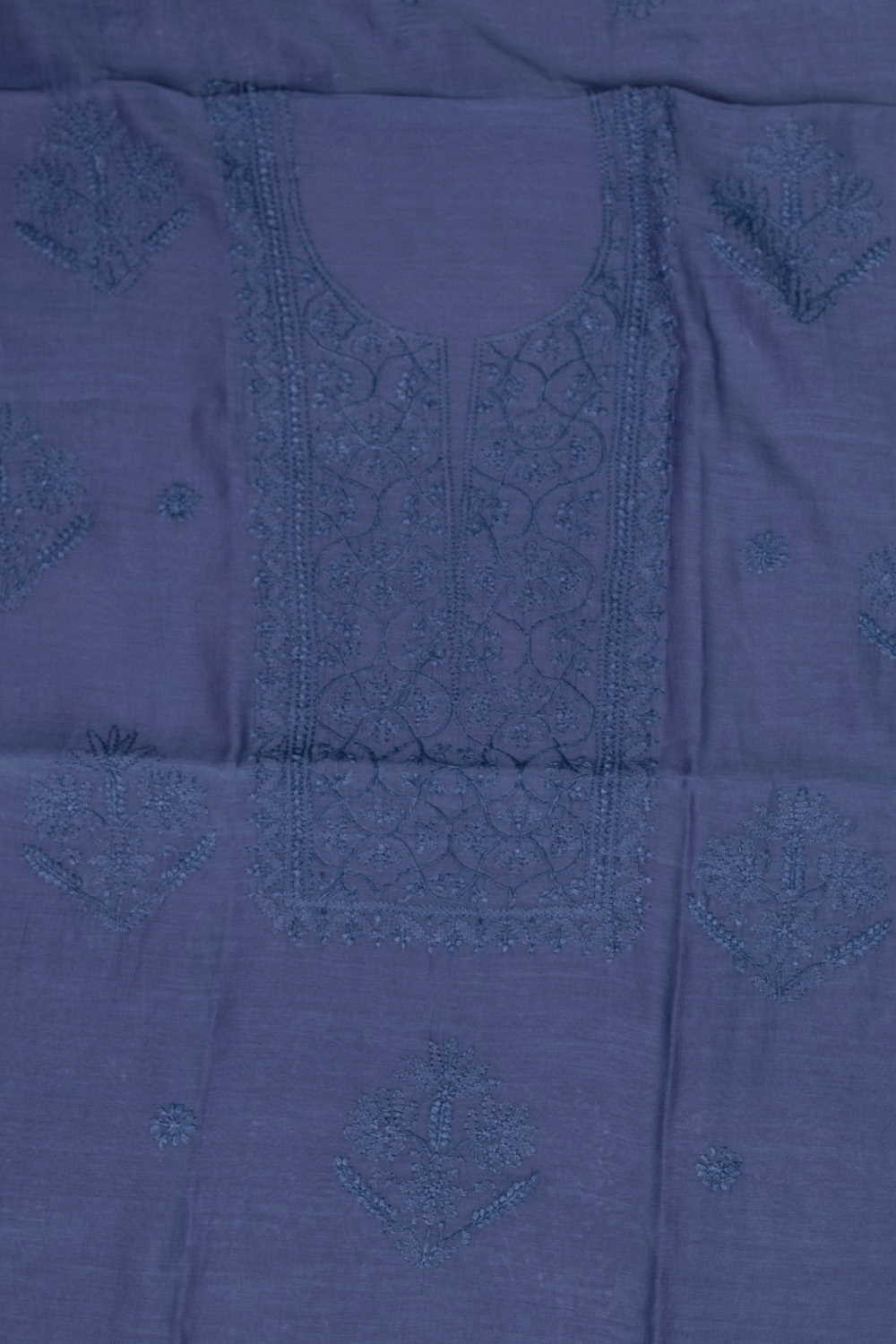 Velvet Purple Chikankari Top and Dupatta - Image 3
