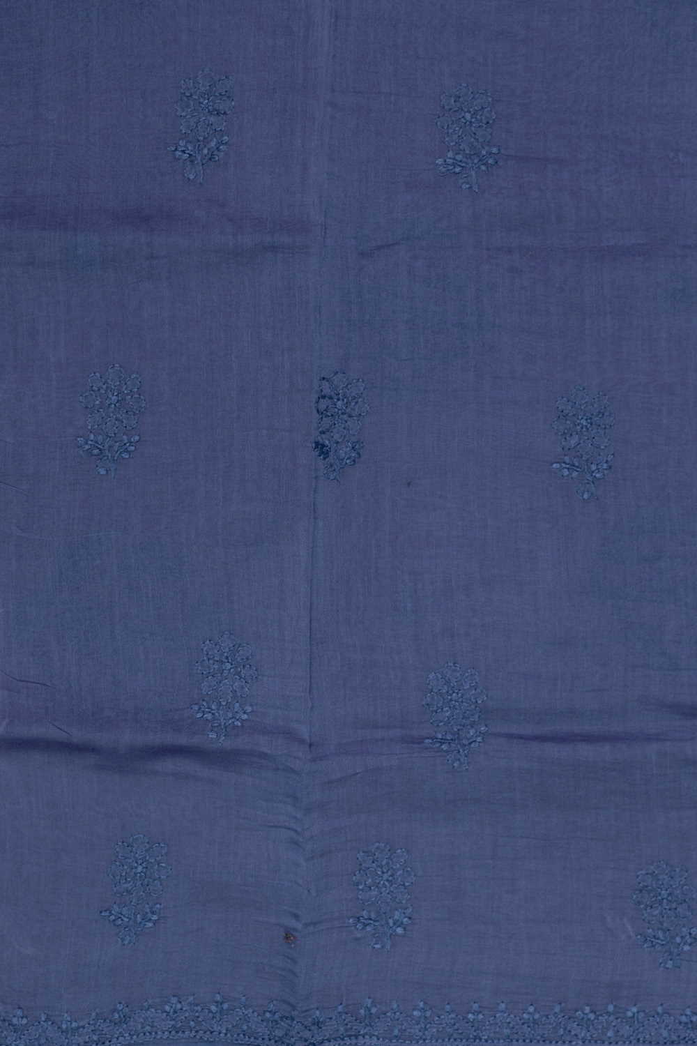 Velvet Purple Chikankari Top and Dupatta - Image 4