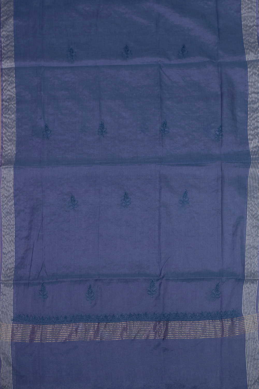 Velvet Purple Chikankari Top and Dupatta - Image 5
