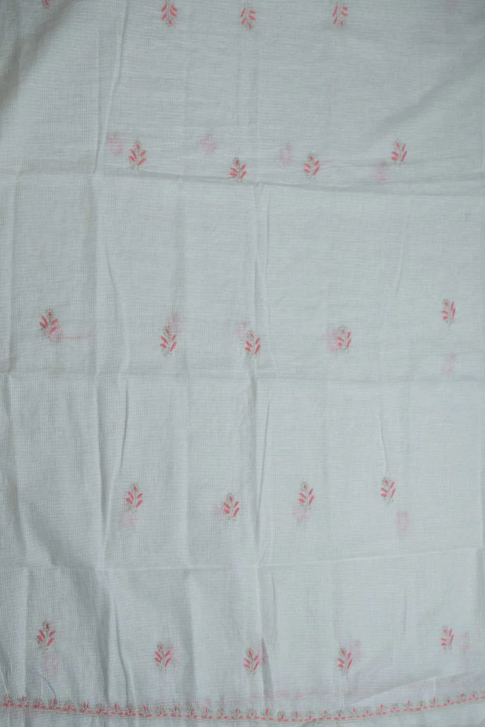 Snow Cream Chikankari Kota Cotton Top & Dupatta - Image 5