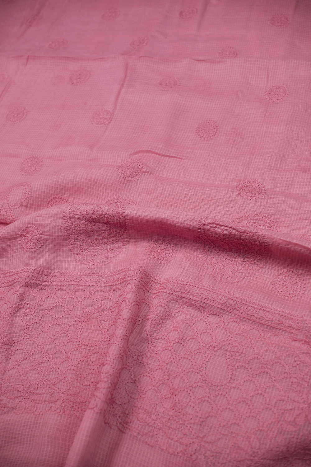 Barbie Pink Chikankari Kota saree - Image 3