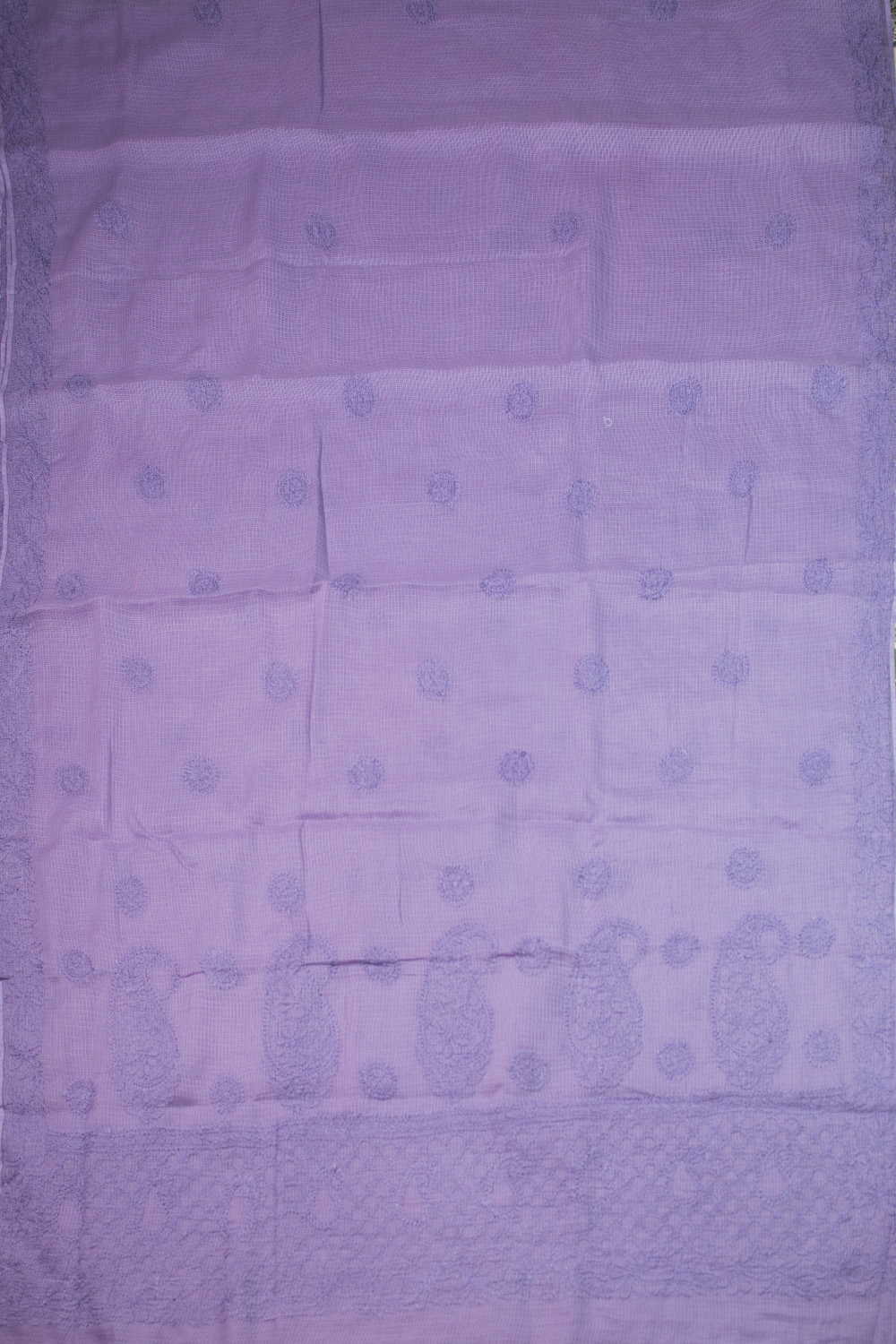 Lilac Purple Chikankari Kota saree - Image 2