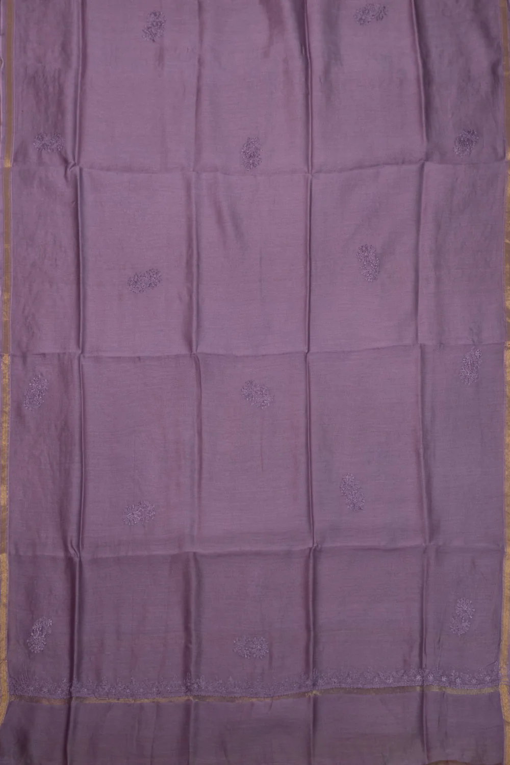 Iris Purple Chanderi Silk Cotton Top and Dupatta - Image 5