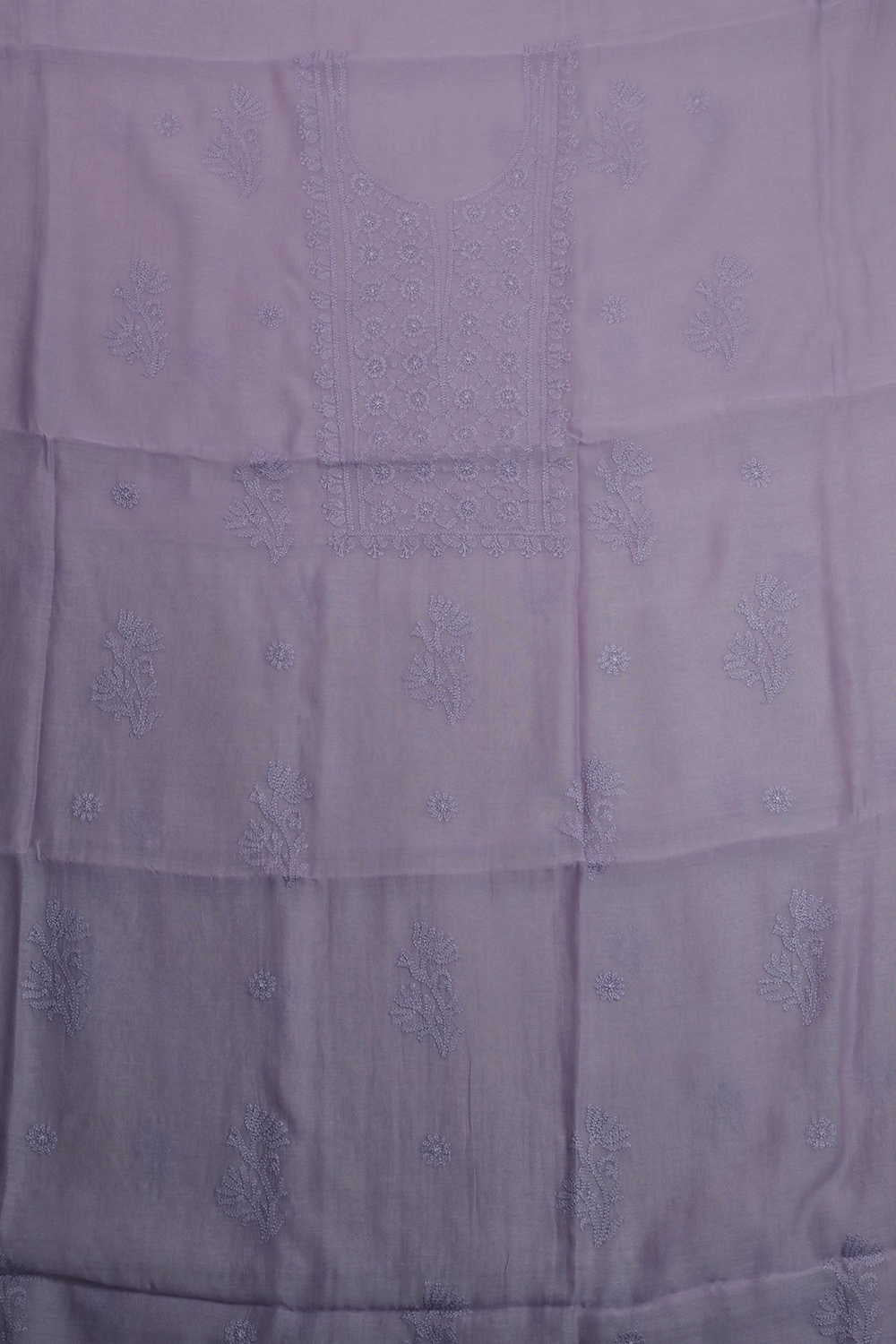 Soft Purple Chanderi Silk Cotton Top and Dupatta - Image 3