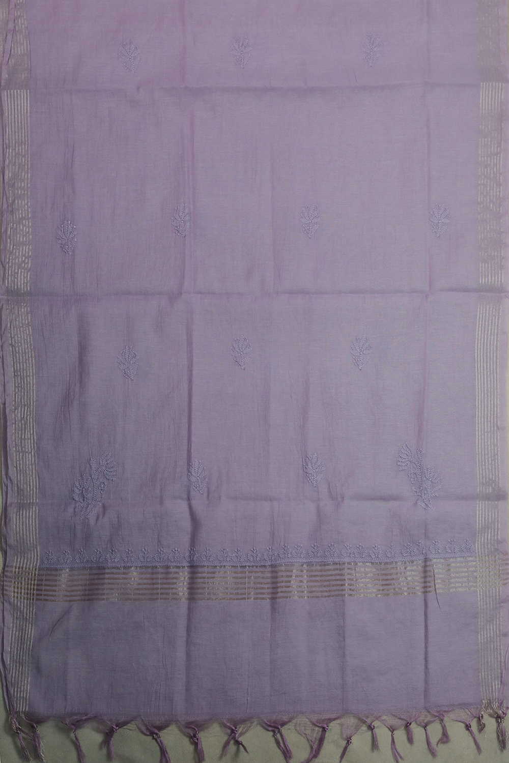 Soft Purple Chanderi Silk Cotton Top and Dupatta - Image 5