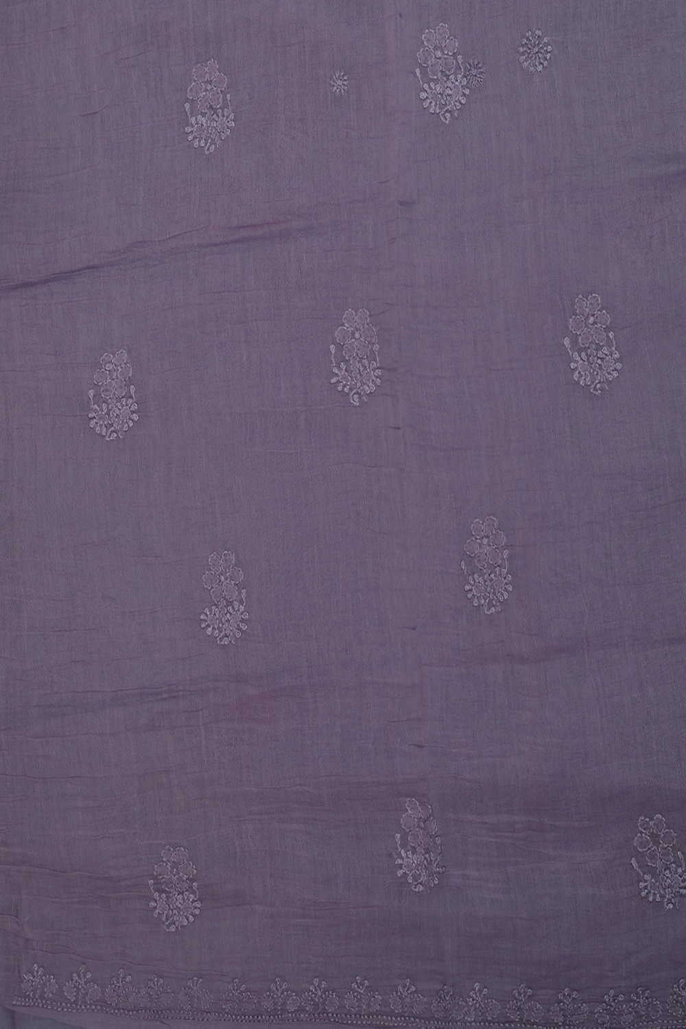 Velvet Purple Chanderi Silk Cotton Top and Dupatta - Image 4