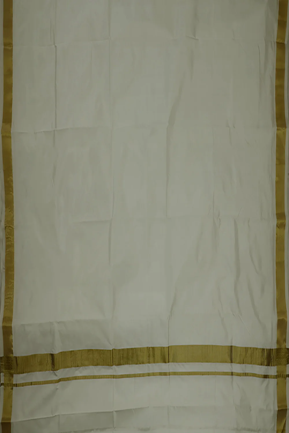 Off White Pure Silk Handwoven Dhoti - Image 2