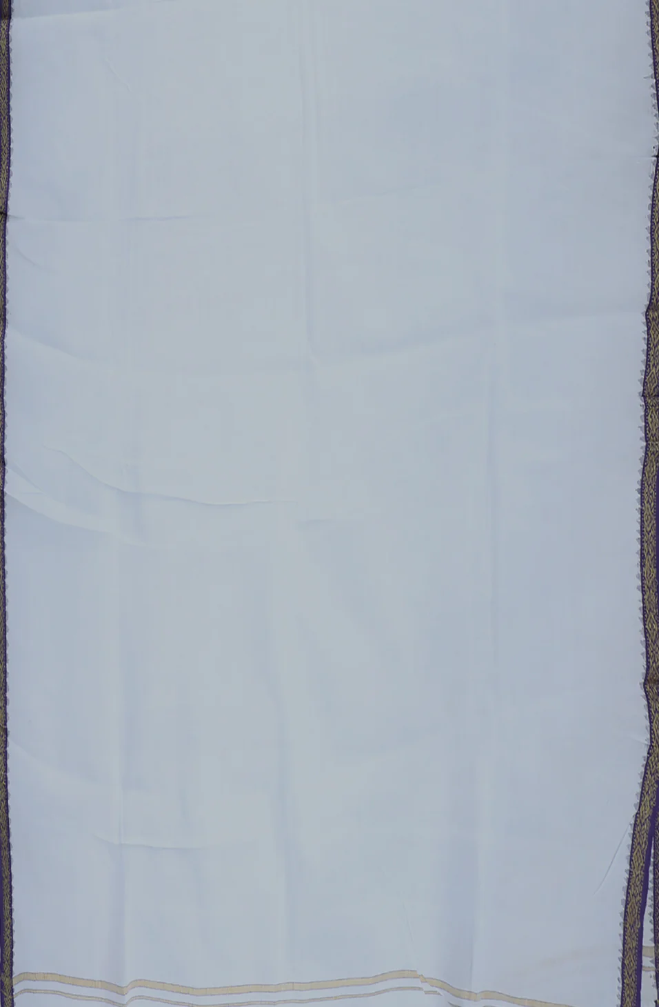 Blue Bordered Off-White Cotton Handwoven Dhoti with Ikat Shirt - Image 4