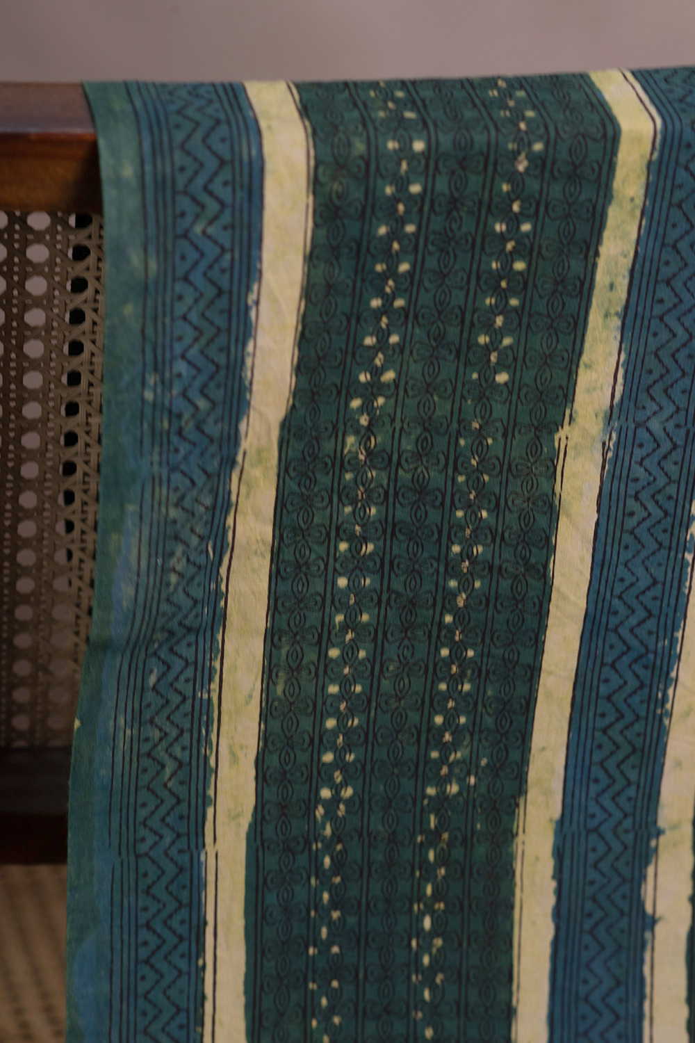 Dark Green Dabu Cotton Fabric - Image 2