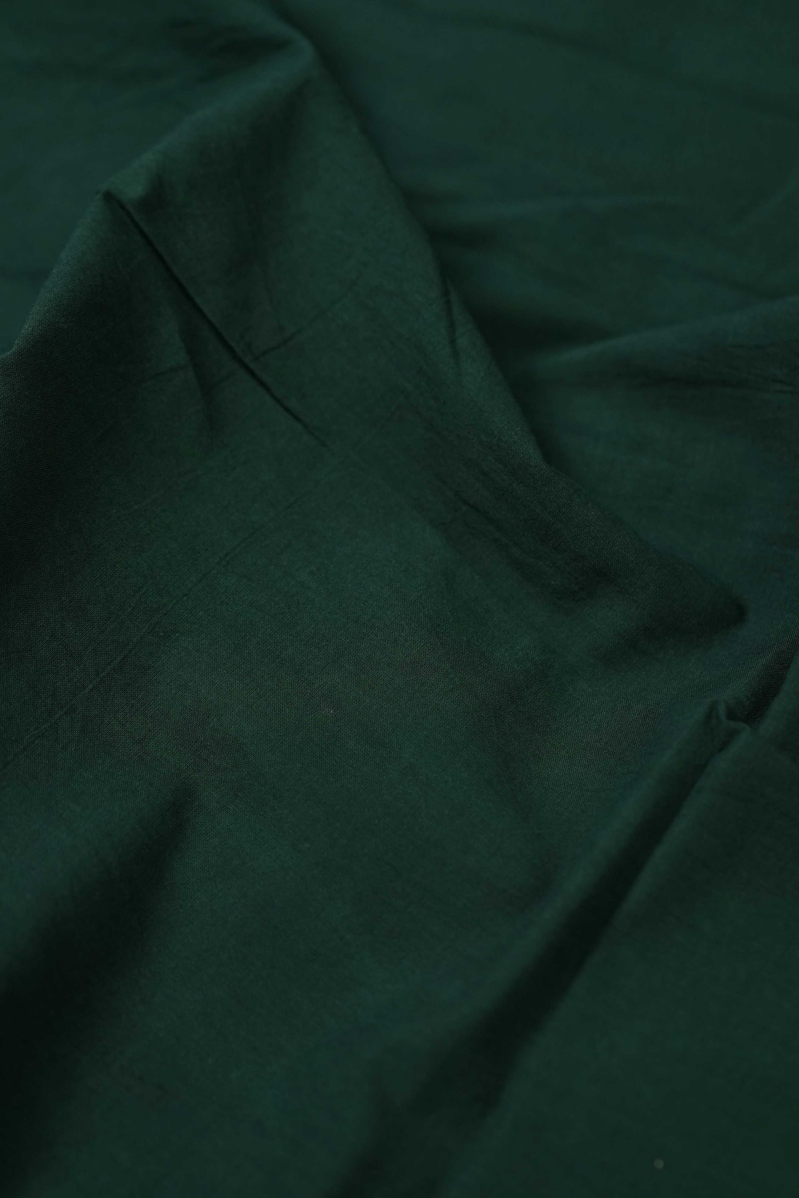 Green Plain Dabu Cotton Fabric