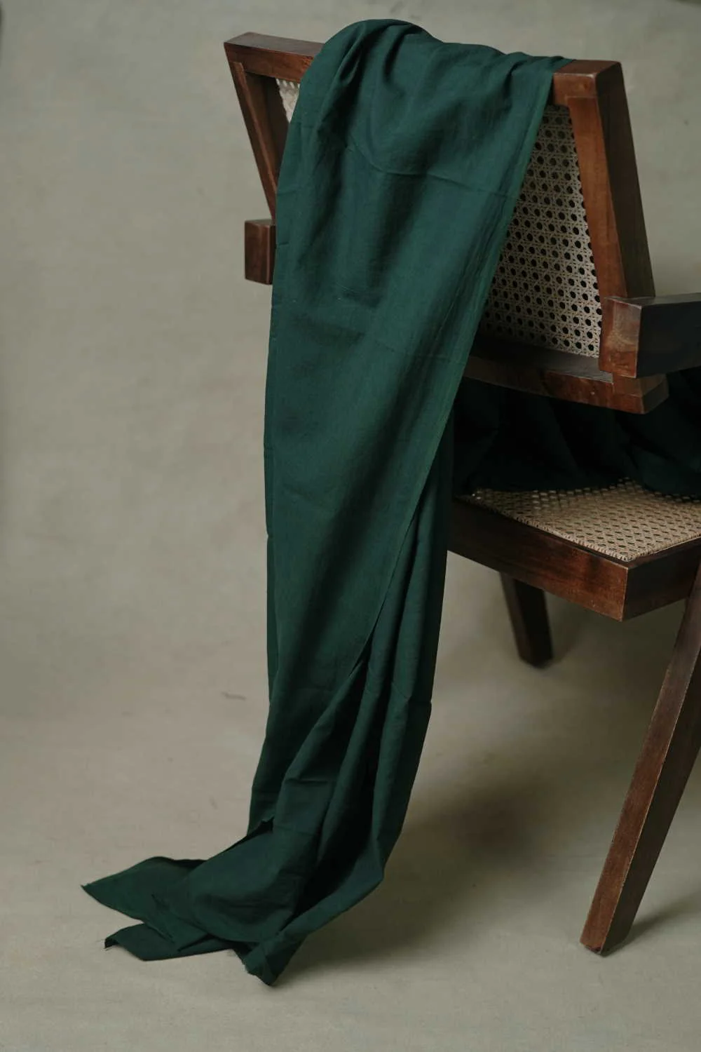Green Plain Dabu Cotton Fabric - Image 2