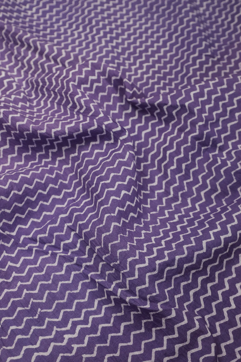Velvet Purple Dabu Cotton Fabric - Image 3