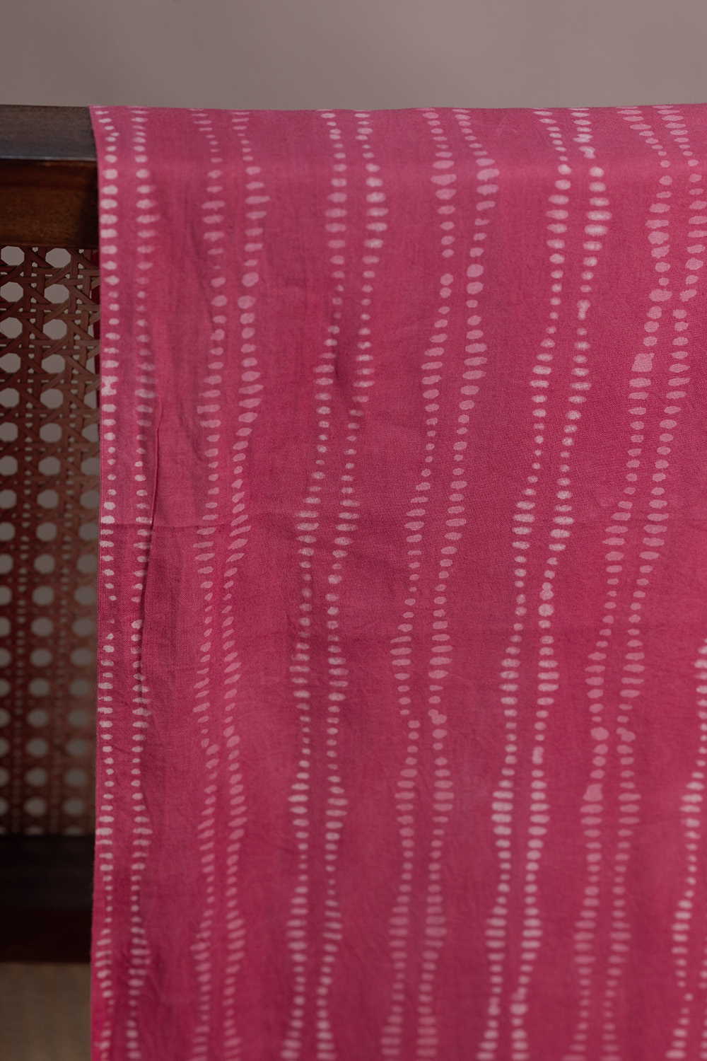 Stripe on Pink Dabu Cotton Fabric - Image 2