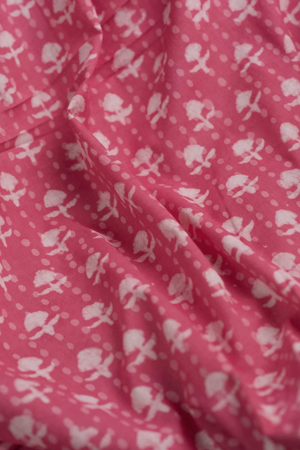 Cream Buttas - Pink Dabu Cotton Fabric - Image 3