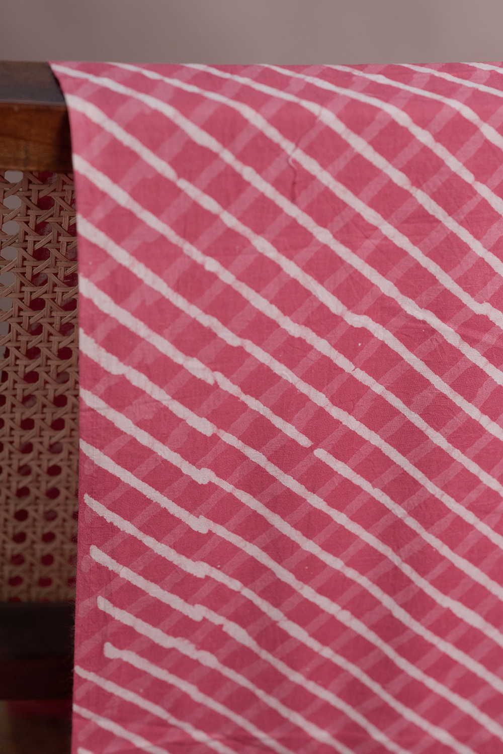 Grid - Pink Dabu Cotton Fabric - Image 2