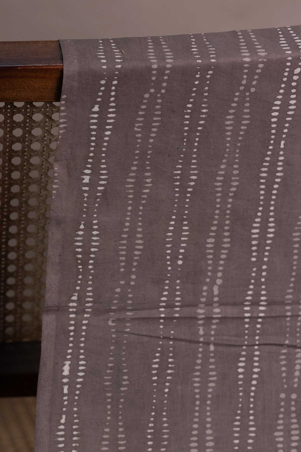 Elephat Grey - Stripe Dabu Cotton Fabric - Image 2