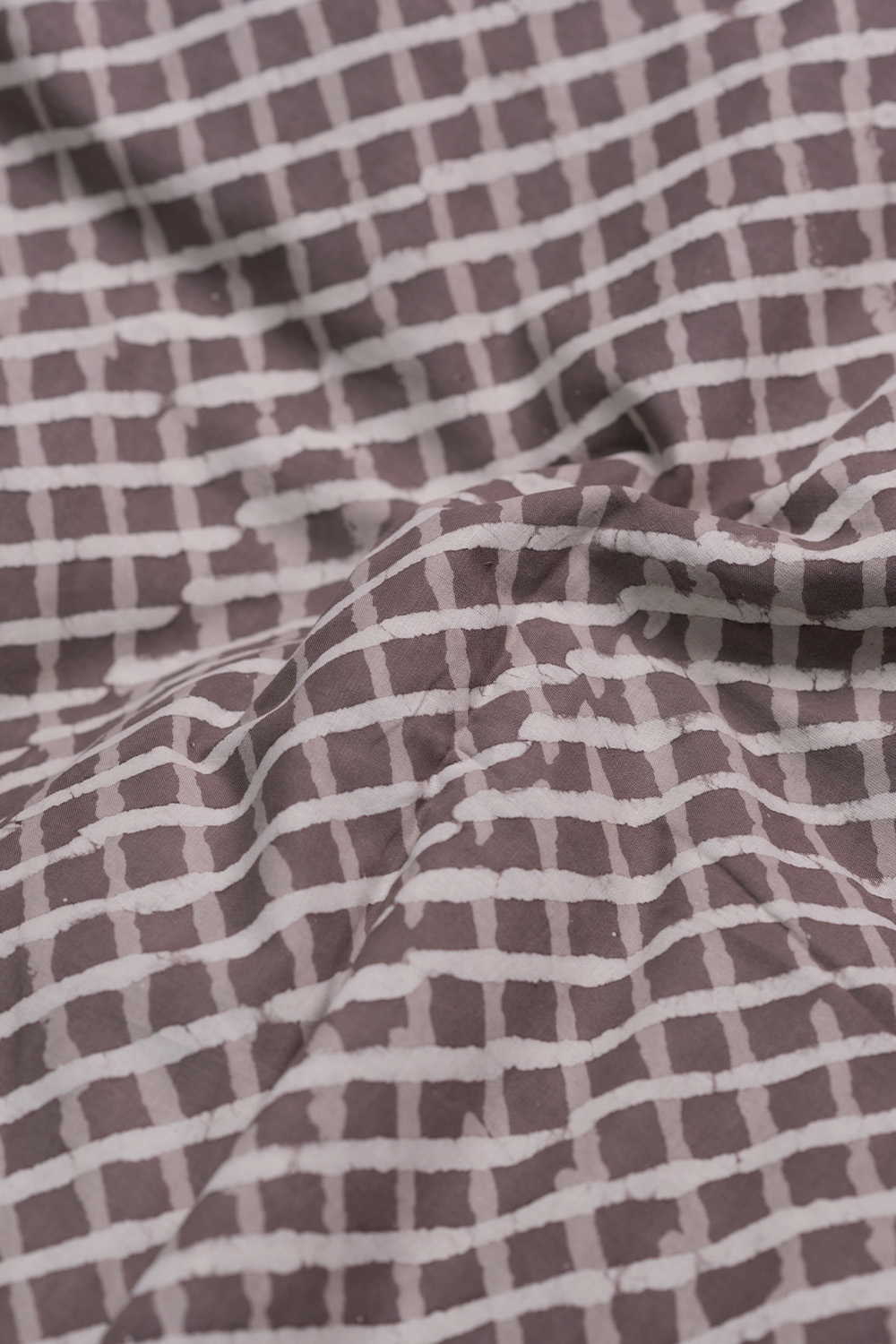 Grid - Grey Dabu Cotton Fabric - Image 3