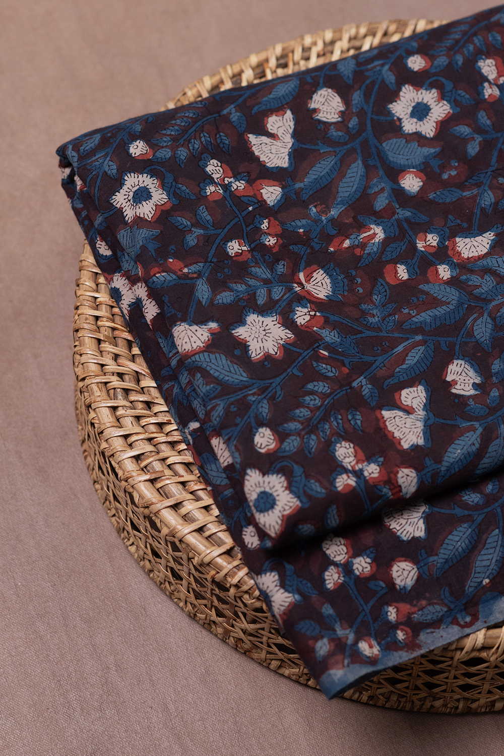 Floral Design Dabu Cotton Fabric