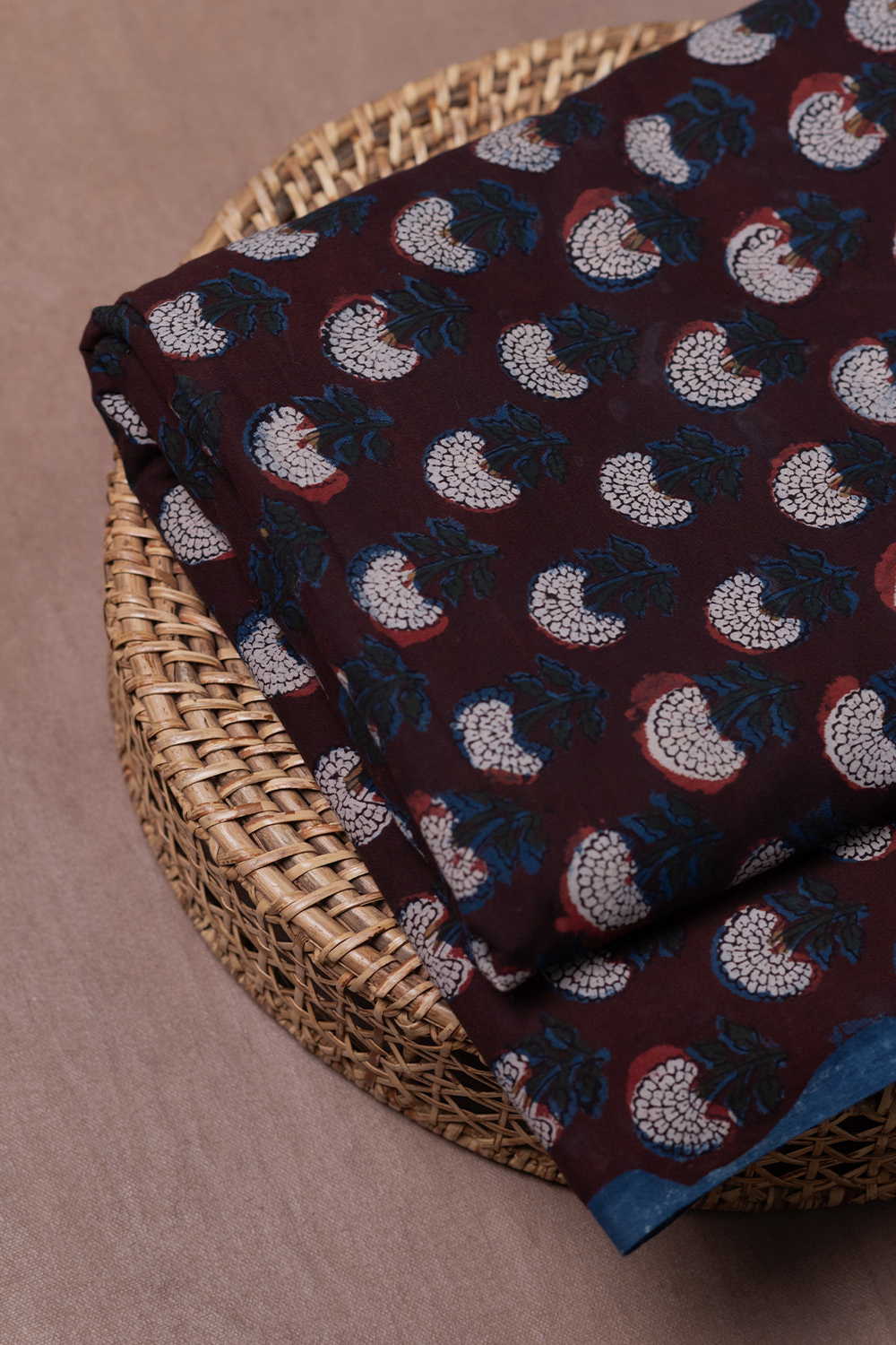 Cream Buttas Dabu Cotton Fabric