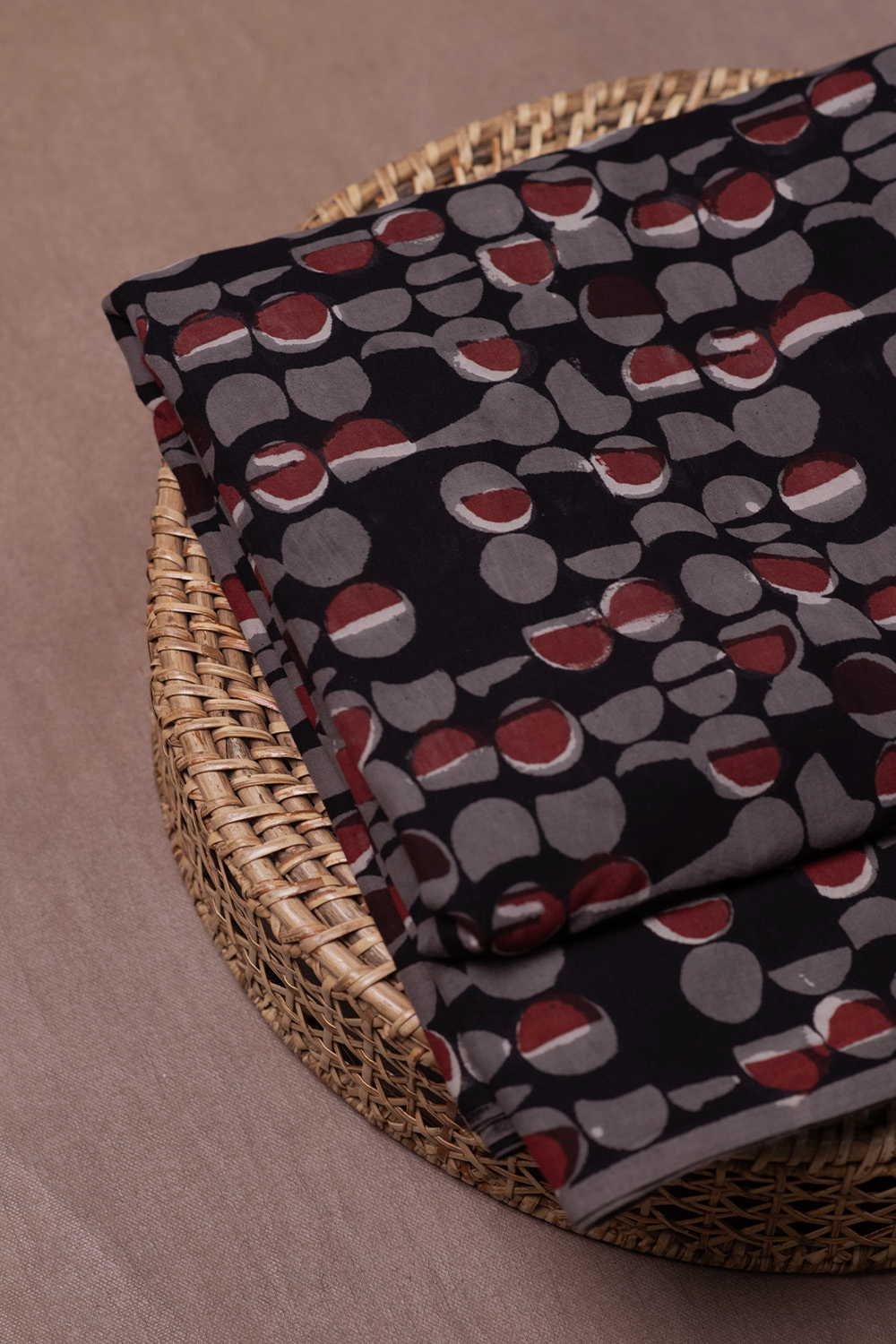 Grey Pattern Dabu Cotton Fabric