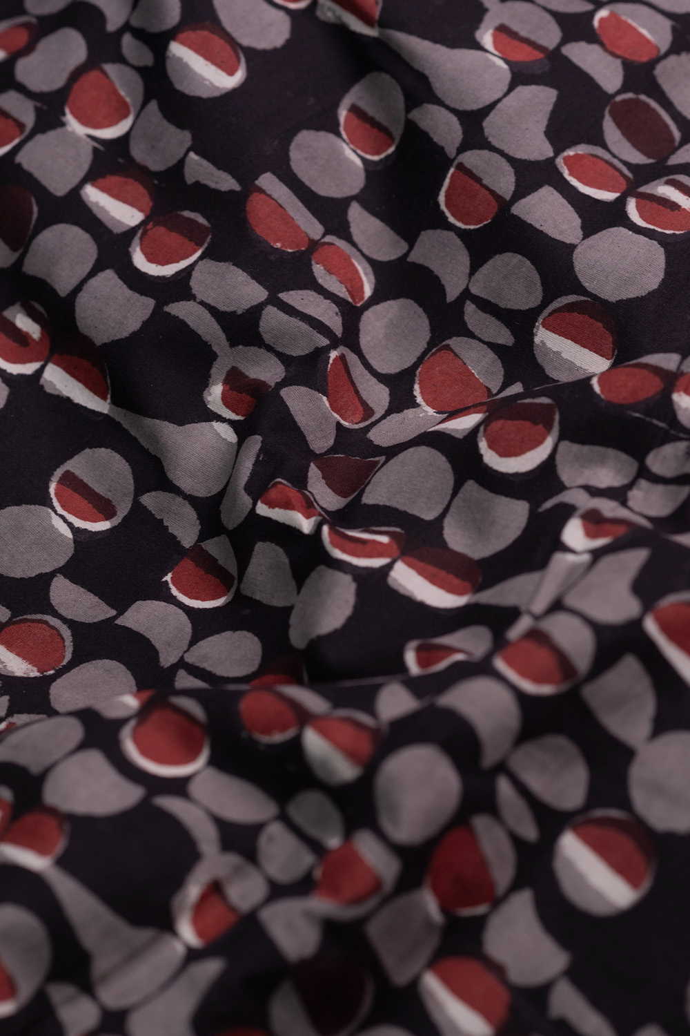 Grey Pattern Dabu Cotton Fabric - Image 3