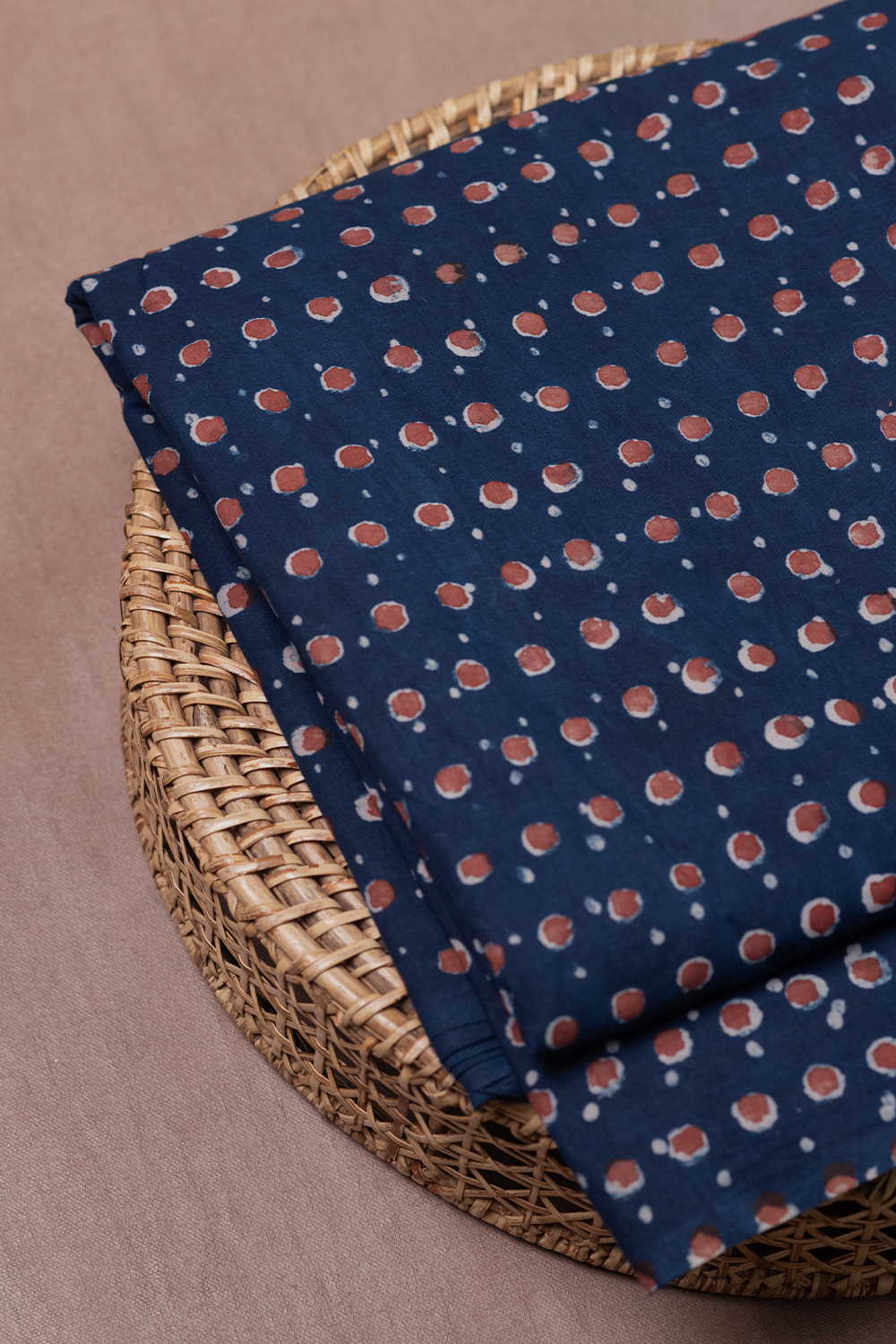 Motifs on Indigo Dabu Cotton Fabric