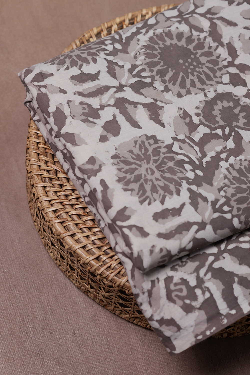 Grey Garden Dabu Cotton Fabric