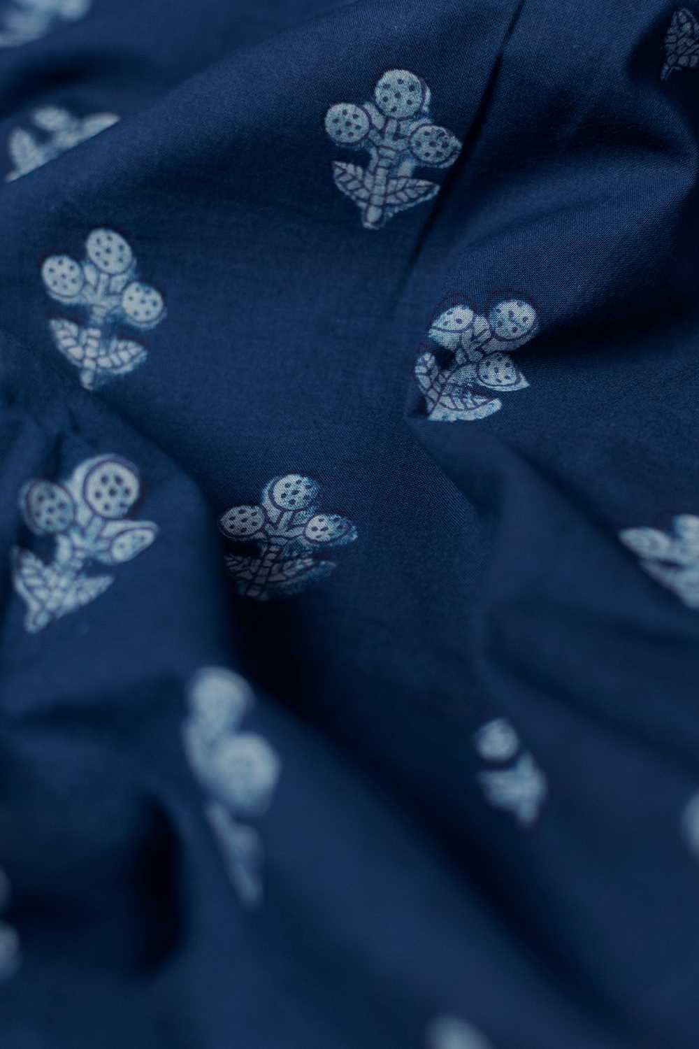 Butta - Indigo Dabu Cotton Fabric - Image 2