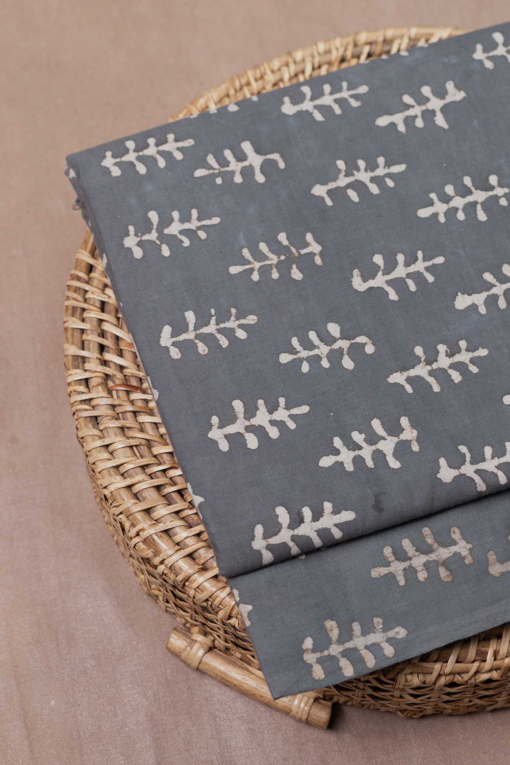 Cream Butta Dabu Cotton Fabric