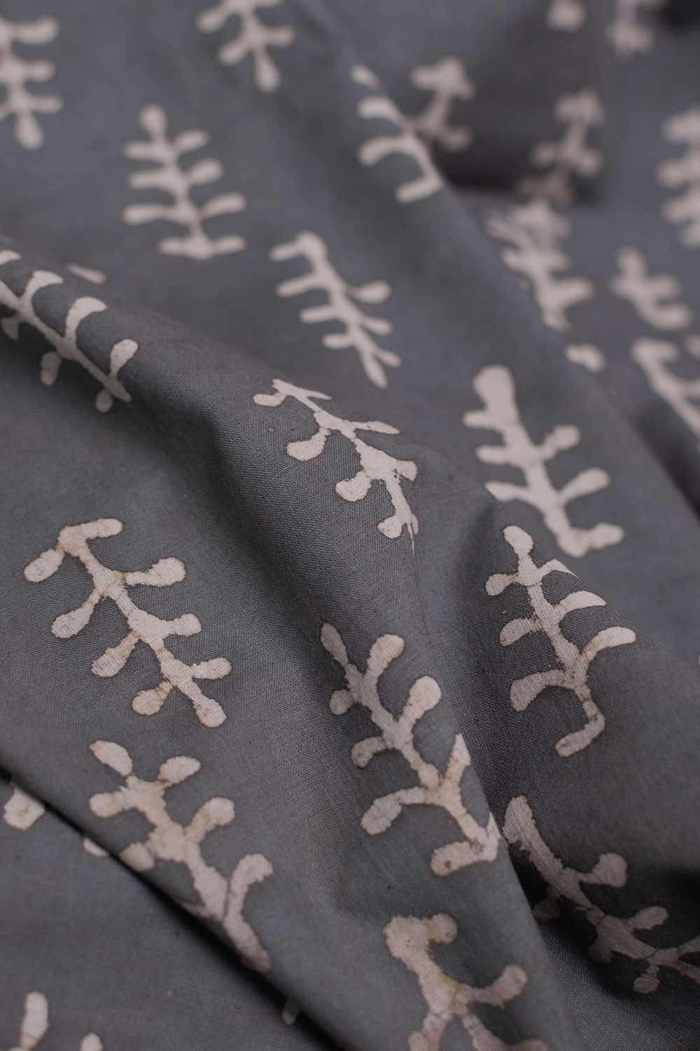 Cream Butta Dabu Cotton Fabric - Image 2