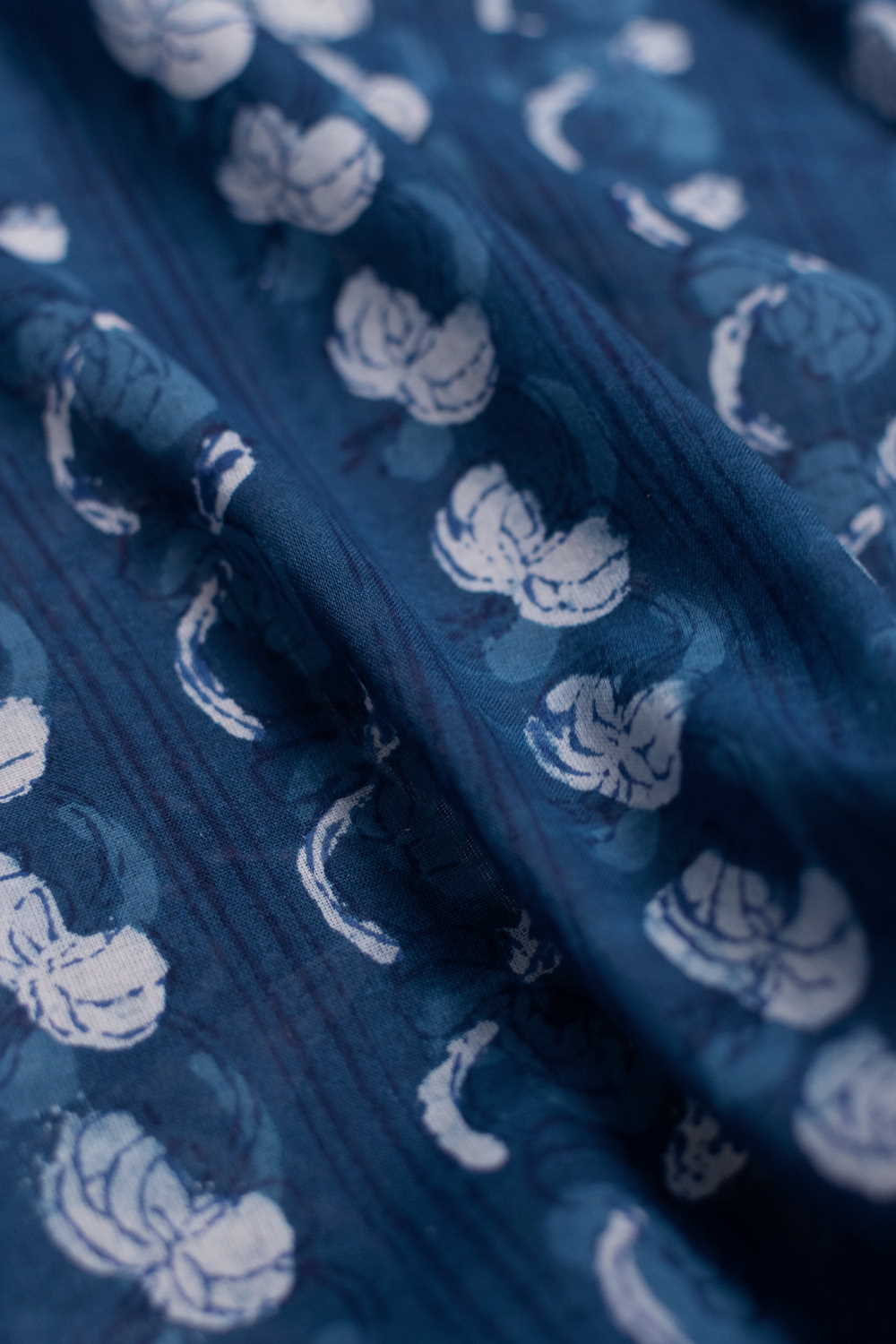 Indigo Dabu Cotton Fabric - Image 3