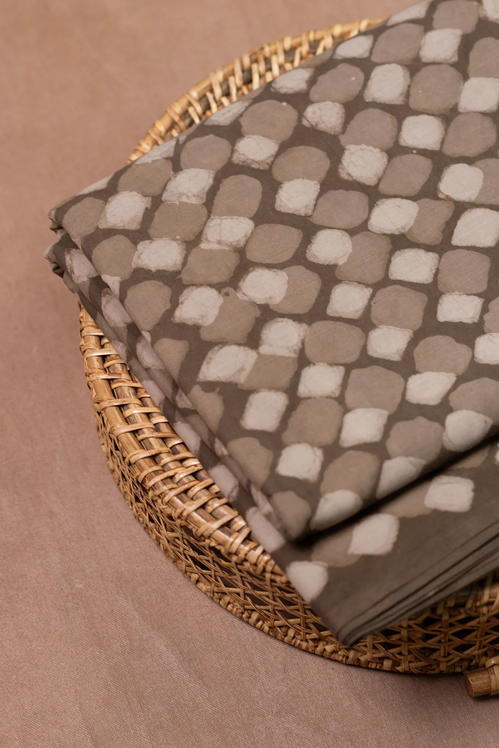 Grey Dabu Cotton Fabric - Image 2