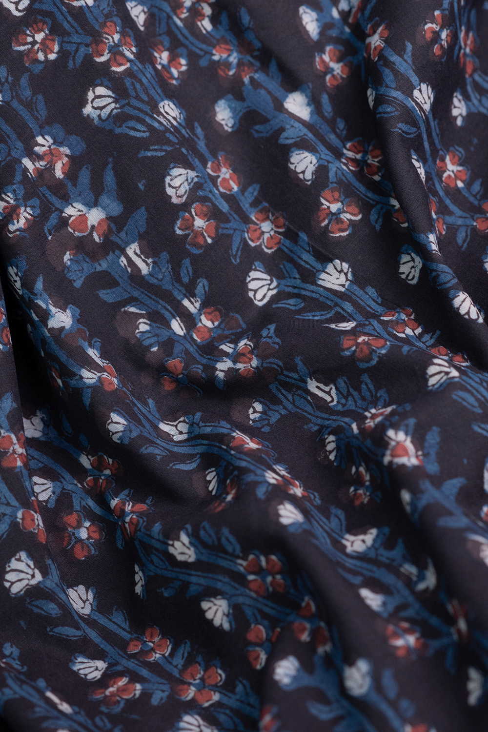 Floral Design Block Printed Cotton Fabric - Image 3