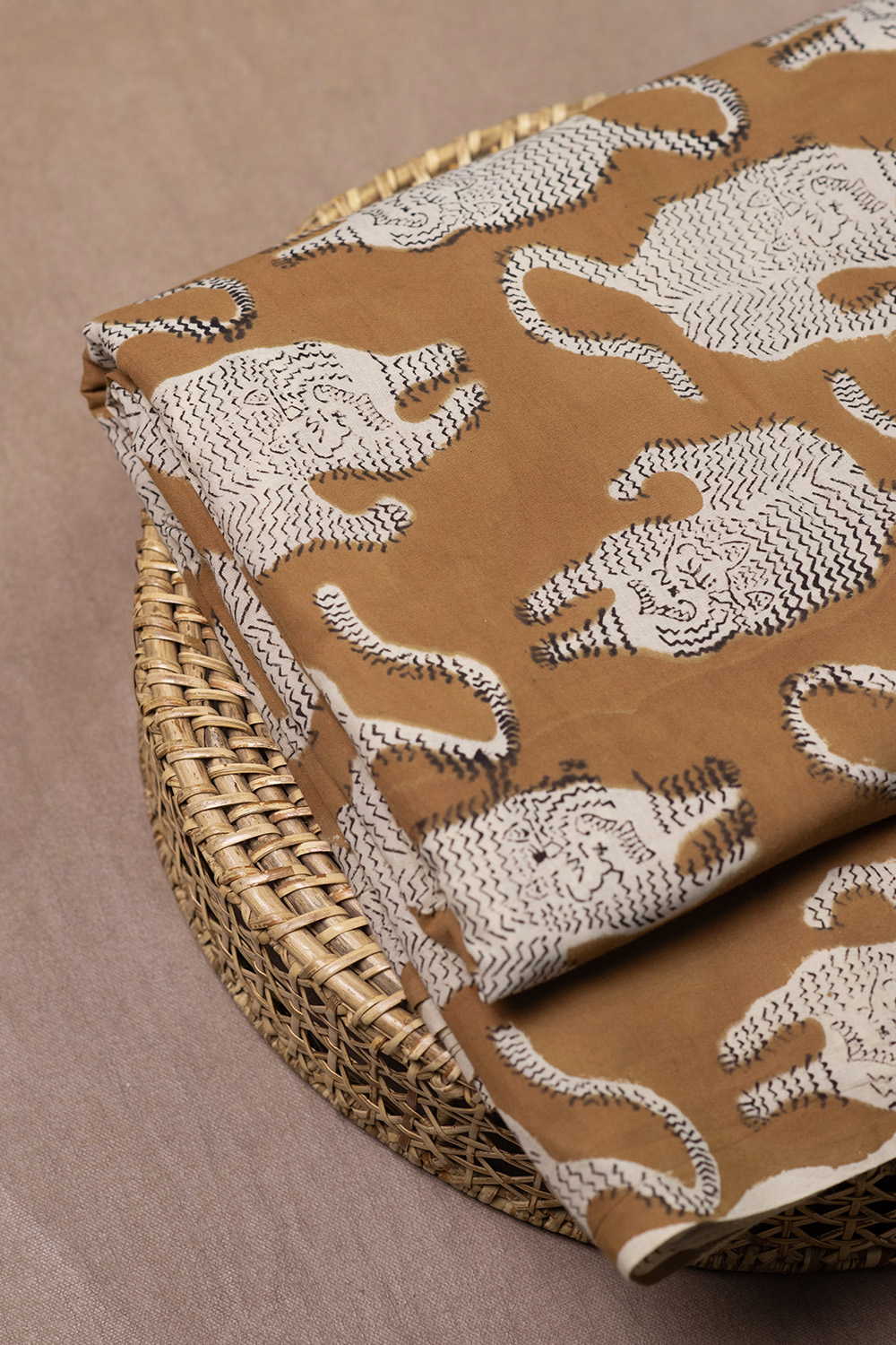 Wild Pattern - Yellow Dabu Cotton Fabric