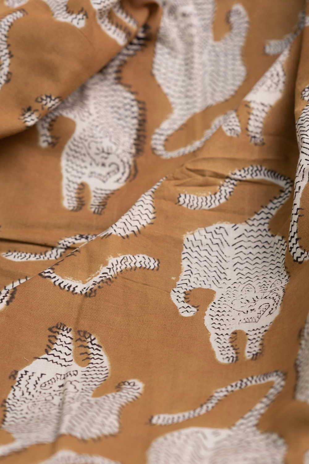 Wild Pattern - Yellow Dabu Cotton Fabric - Image 3