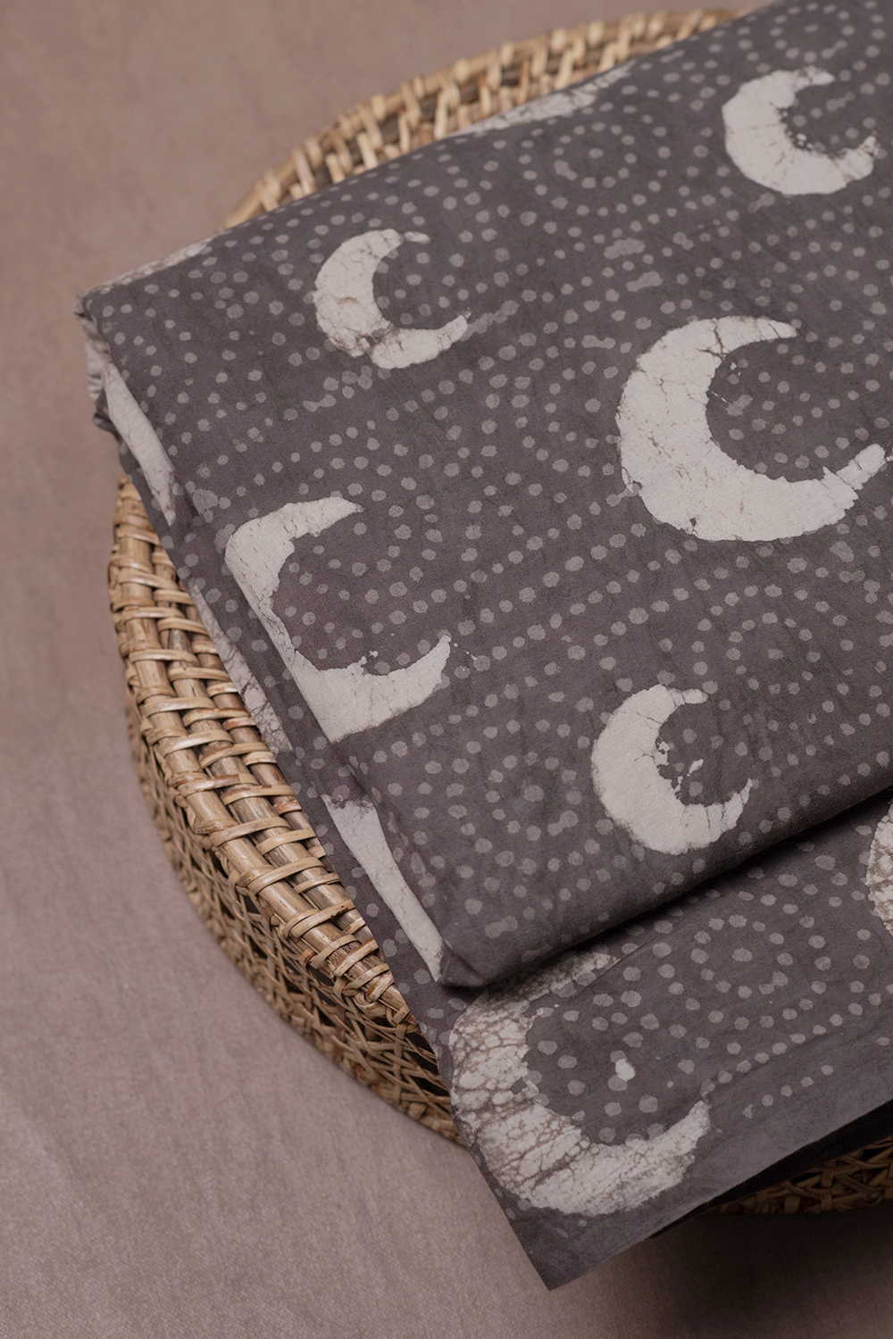 Stone Grey Dabu Cotton Fabric