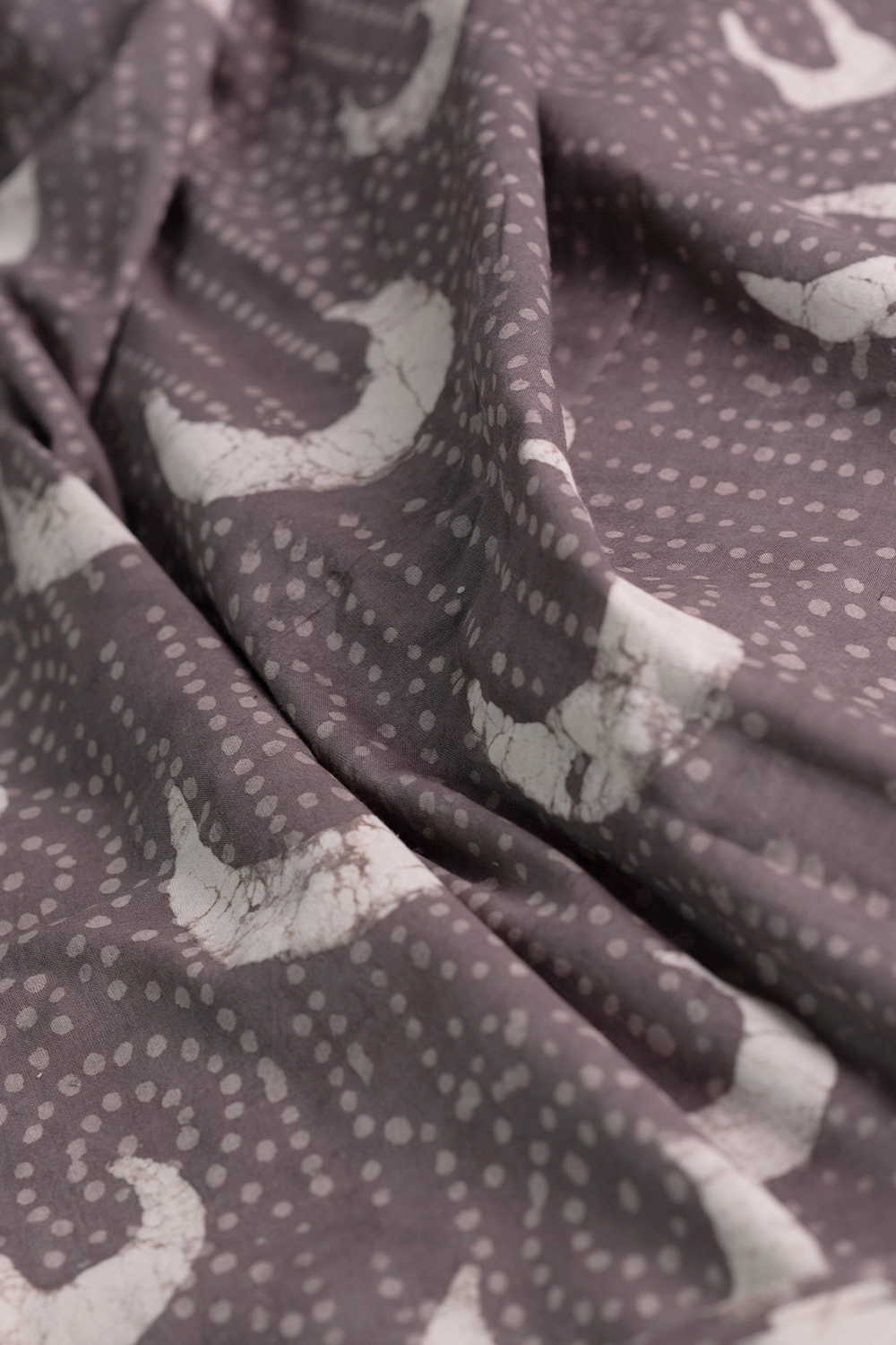 Stone Grey Dabu Cotton Fabric - Image 3