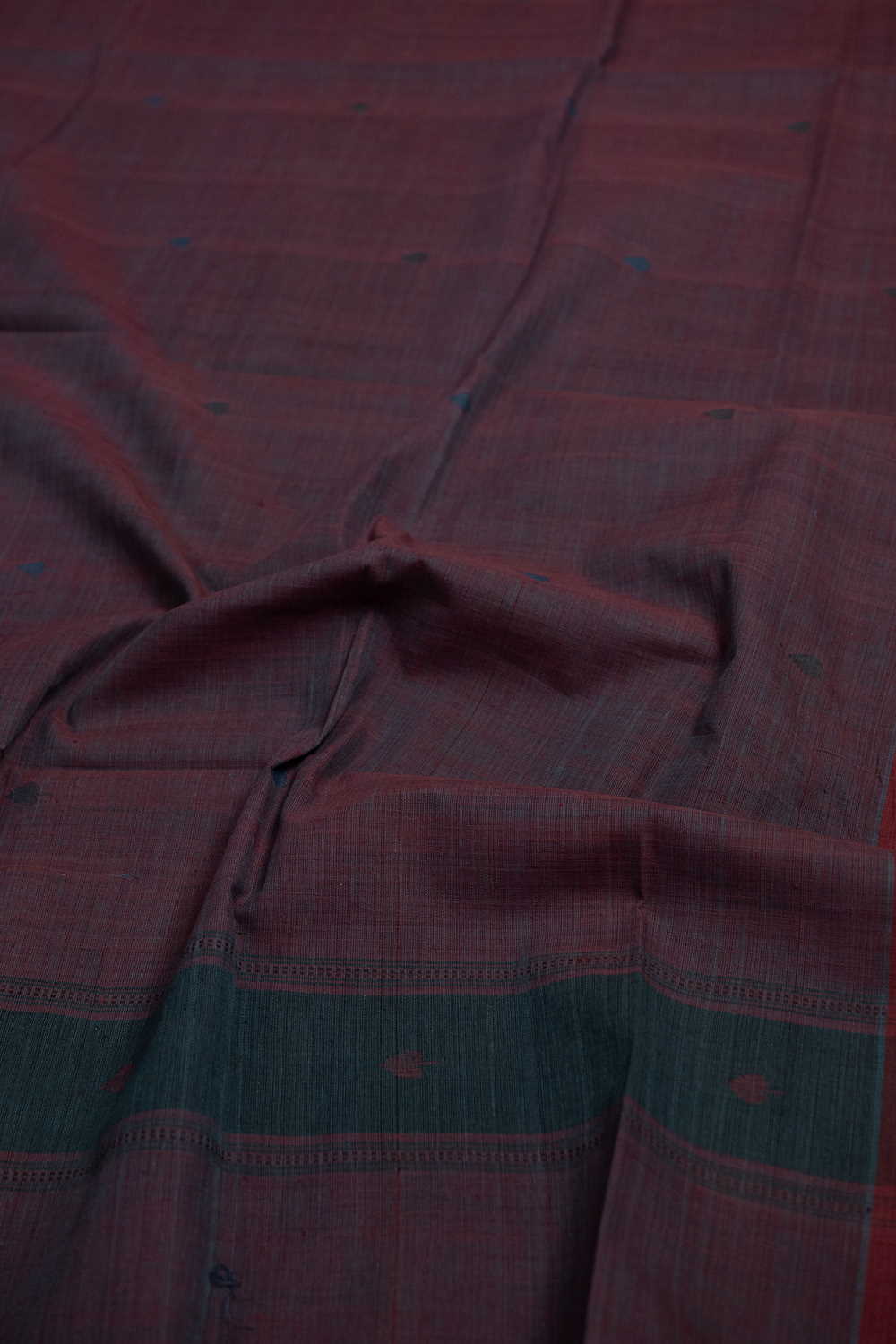 Dual Shaded Purple Handspun Cotton Dupatta - Image 3