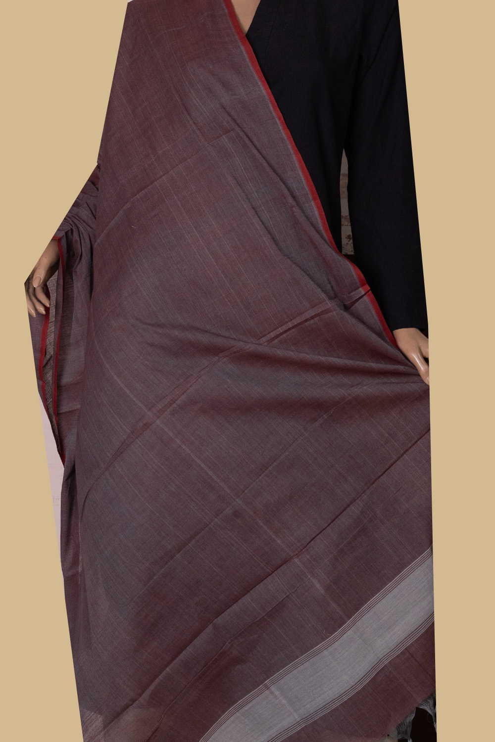 Dual Shaded Purple Handspun Cotton Dupatta