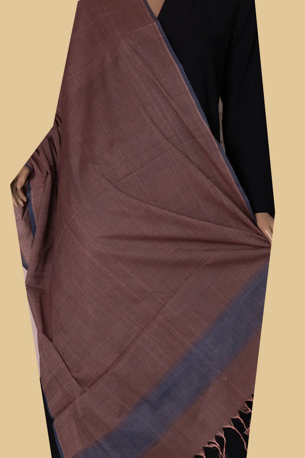 Dual Shaded Maroon & Blue Handspun Cotton Dupatta